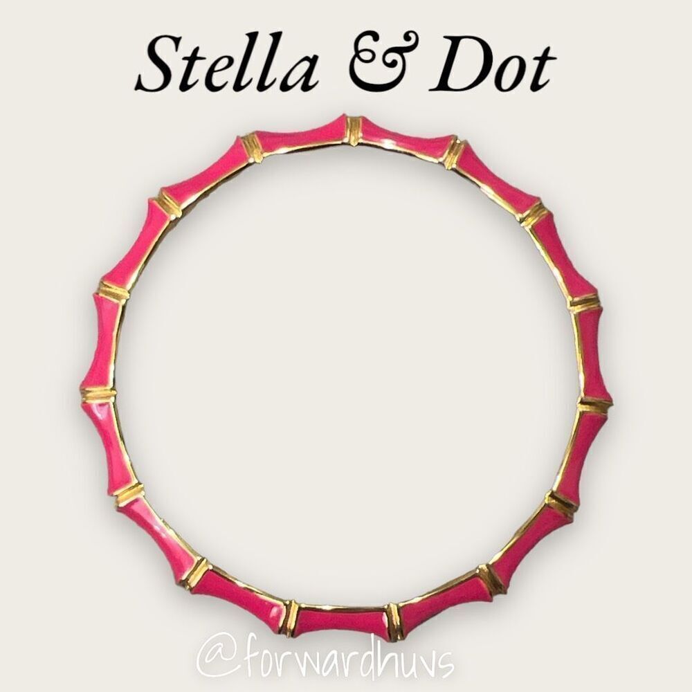 LOWEST PRICE Stella & Dot Pink Julep Enamel & Gold Tone Bracelet